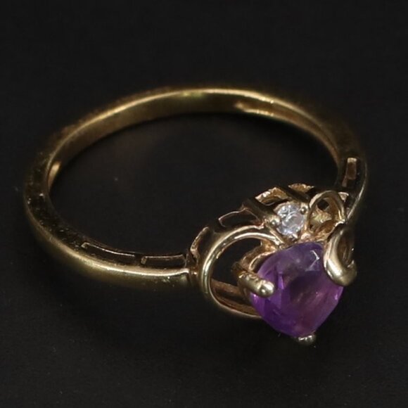 Chuck Clemency CC Amethyst Topaz Ring in Sterling Silver 925 Gold Plated in 14K - Picture 2 of 5